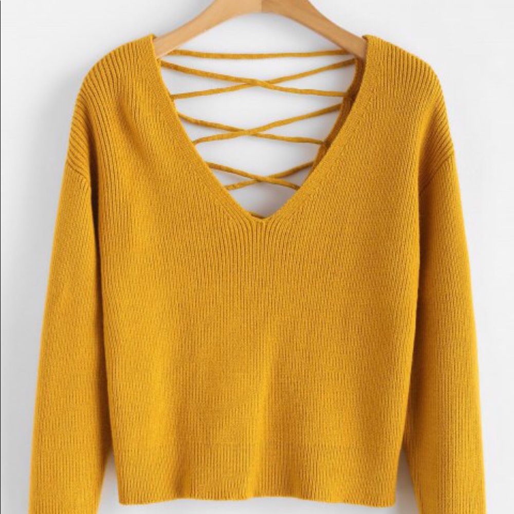 Zaful Lace Up Sweater
